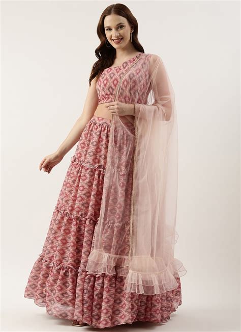 Buy Teen Girls Multicolored Georgette Digital Printed Lehenga Festive ...