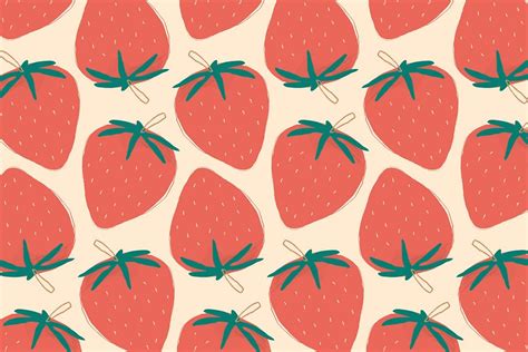 Psd hand drawn strawberry pattern | Premium PSD - rawpixel