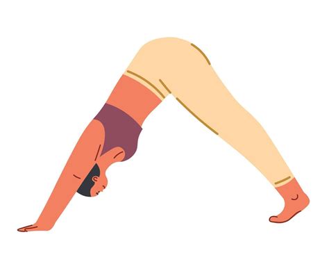 adho mukha svanasana  downward facing dog pose  vector art