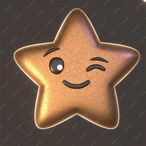 Premium Photo | Gold stars with smile type face render bright 3d emoji ...