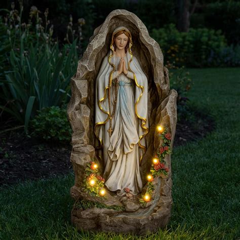 amazoncom gracejoy  lady  lourdes statue  inches solar