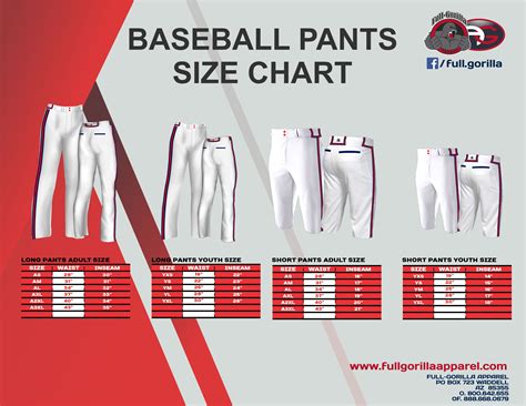 Custom Team Uniform Size Charts | Full Gorilla Apparel