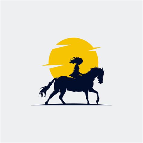 Cowgirl Riding Horse Silhouette