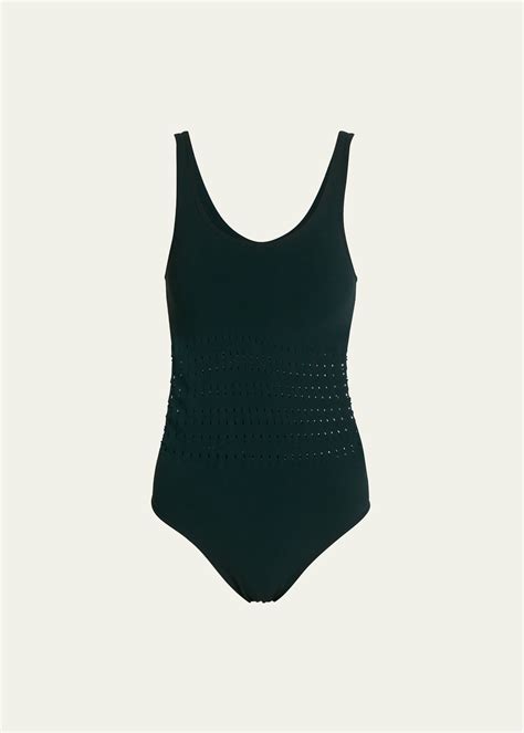 ALAIA Laser-Cut Corset One-Piece Swimsuit | Smart Closet