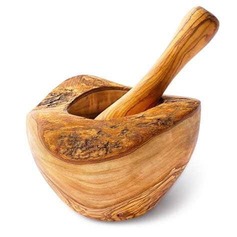 Rustic Olive Wood Mortar and Pestle Set - Forest Decor