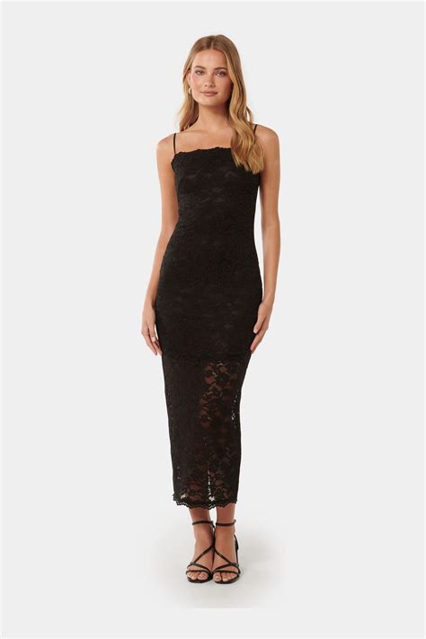 Black lace midi dress – Artofit