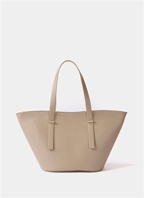 Taupe Leather Tote Bag – Mint Velvet