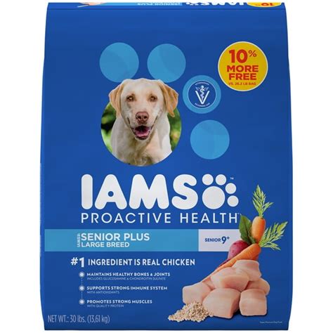 Iams Proactive Health Senior Plus Dry Dog Food for Large Dogs Chicken, 30 Pound Bag - Walmart ...