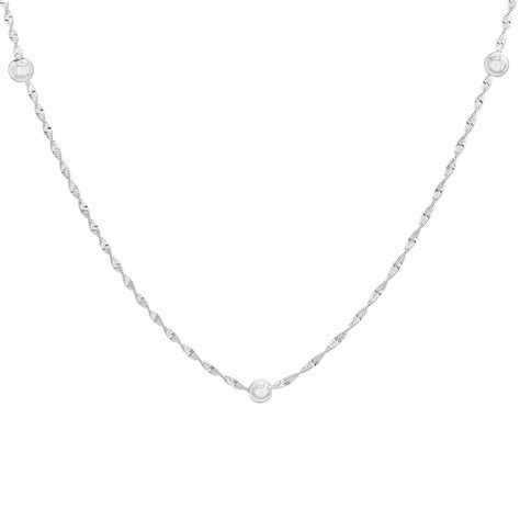 Faith & Brown Italian crafted Twist and Ball Necklace Sterling Silver