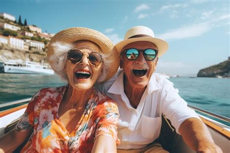 Premium AI Image | Happy retirees pensioners summer vacation holidays ...