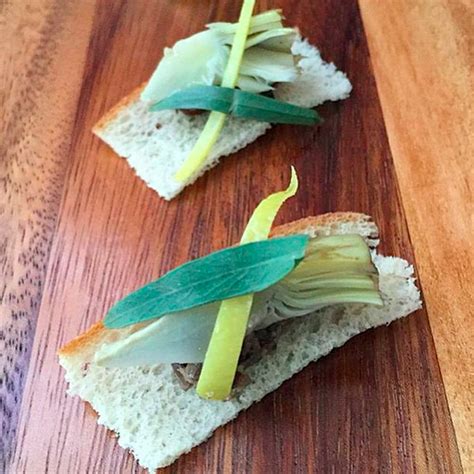 Artichoke Crostini with Mushroom Duxelle & Preserved Lemon Zest || Lre ...