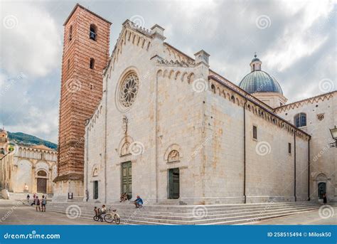 view   cathedral  san martino  pietrasanta italy editorial