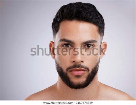 portrait skincare man studio beauty grooming stock photo