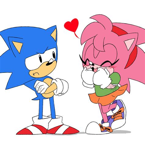 Download Sonic and Amy share an adventure-filled moment Wallpaper