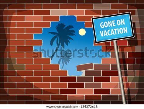Gone On Vacation Vector Illustration Stock Vector (Royalty Free ...