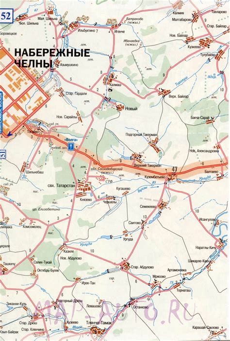 Карта дороги Набережные Челны - Дюртили. Подробная карта авто дороги ...