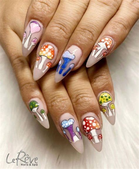 32 Mushroom Nail Art Designs : Mismatch Mushroom Sheer Nails I Take You ...