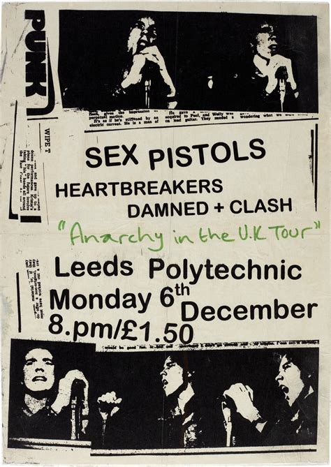 Poster for the Anarchy in the UK tour show at Leeds Polytechnic, 6
