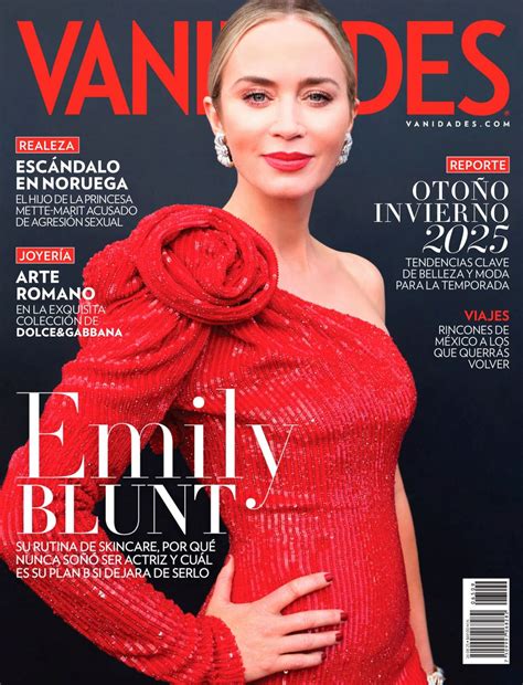 Emily Blunt Unveils Scarlet Sculptural Glamour for Vanidades Mexico
