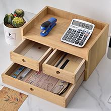 KIRIGEN Wood Desktop Organizers with Drawers Home Workspace Office ...