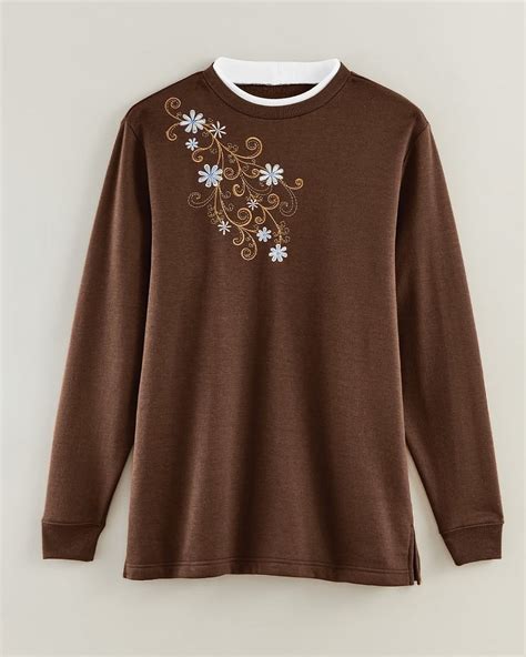 Blair Womens Essential Knit Petite Short Long Sleeve Mock Top - Walmart.com