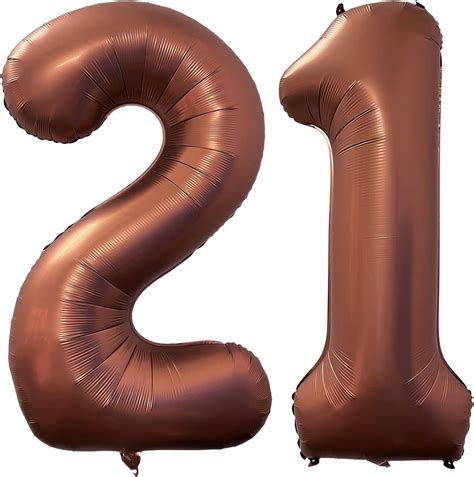 Amazon.com: Number 21 Coffee Brown Balloons 40 Inch Giant Retro Coffee ...