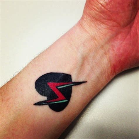 Red Lightning Bolt Tattoo