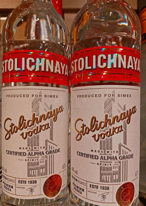 Stolichnaya vodka bottles editorial photo. Image of beverage - 267166366