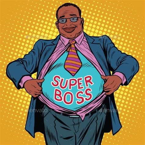 Businessman Super Boss | Retro vector illustration, Pop characters ...