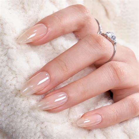Press On Nails Medium - BTArtbox Soft Gel Press on Nails Almond Chrome