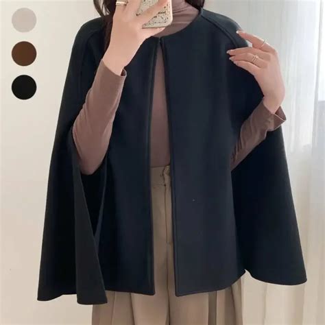 Naupang Однотонное шерстяное пальто-накидка | AliExpress