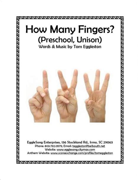 How Many Fingers? Preschool, Unison - Download Sheet Music PDF file