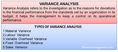 variance analysis formula   meaning types  variance