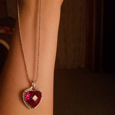 Ruby Heart Pendant Necklace,heart Pendant Necklacecubic Zirconia Heart ...