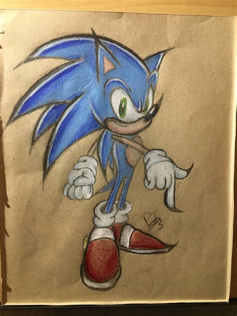 Color pencil sonic drawing by Parker69696969 on DeviantArt