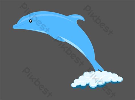 Blue Cartoon Dolphin PNG Images | AI Free Download - Pikbest