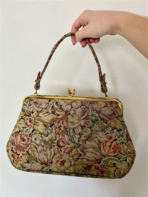 1950s - 1960s VINTAGE Stylecraft Miami tapestry HANDB… - Gem