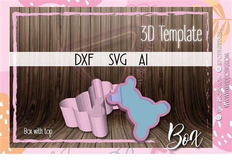 Bear Box Template for Flower and Chocolate - So Fontsy