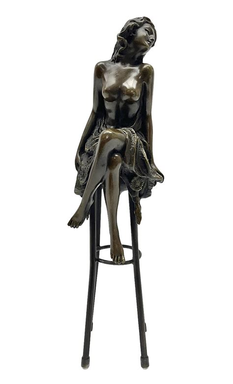 Art Deco style bronze modelled as a semi naked female figure | Antiques