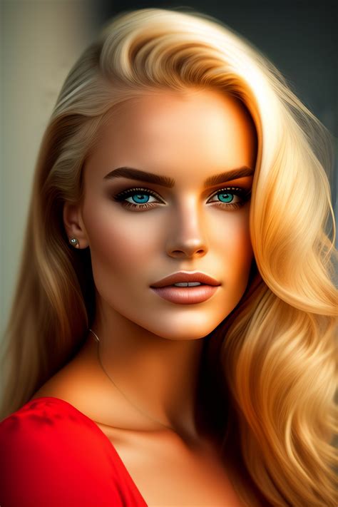 Lexica - A beautiful girl with blonde hair and red eyes