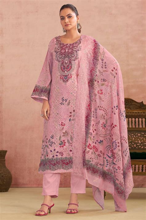 light pink cotton trouser suit  printed work  casual wear