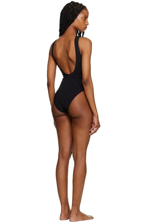GANNI Sporty One-Piece Swimsuit - Black | Garmentory