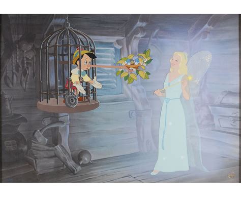 Pinocchio and the Blue Fairy limited edition cel from Pinocchio