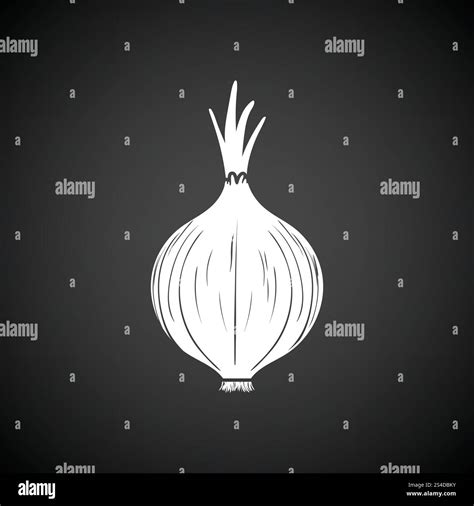 onion icon black background  white vector illustration stock