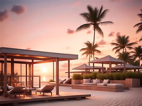 Premium Photo | Beach view modern resort concept design luxury real estate