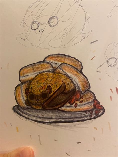 a drawing of some food on a plate