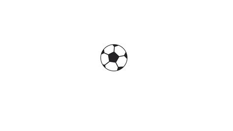 Balancing soccer ball bw animation. Flat cartoon style icon 4K video