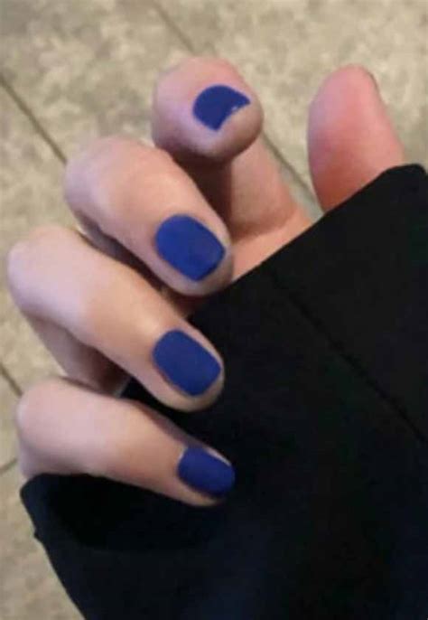 BLUE MATTE SHORT NAILS – LovelyNailspk