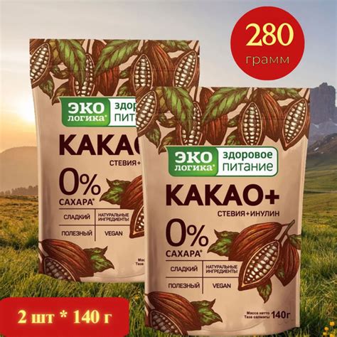 Набор ЭКОЛОГИКА Какао плюс сладкий без сахара , 2 шт по 140 г - купить ...