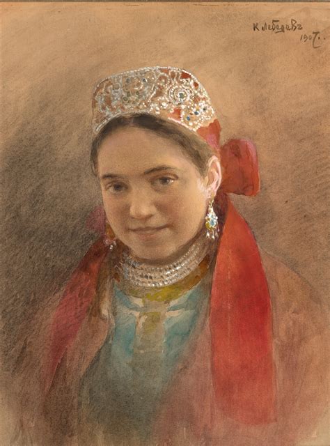 KLAVDI LEBEDEV (1852- 1916) Portrait of a girl, 1907
